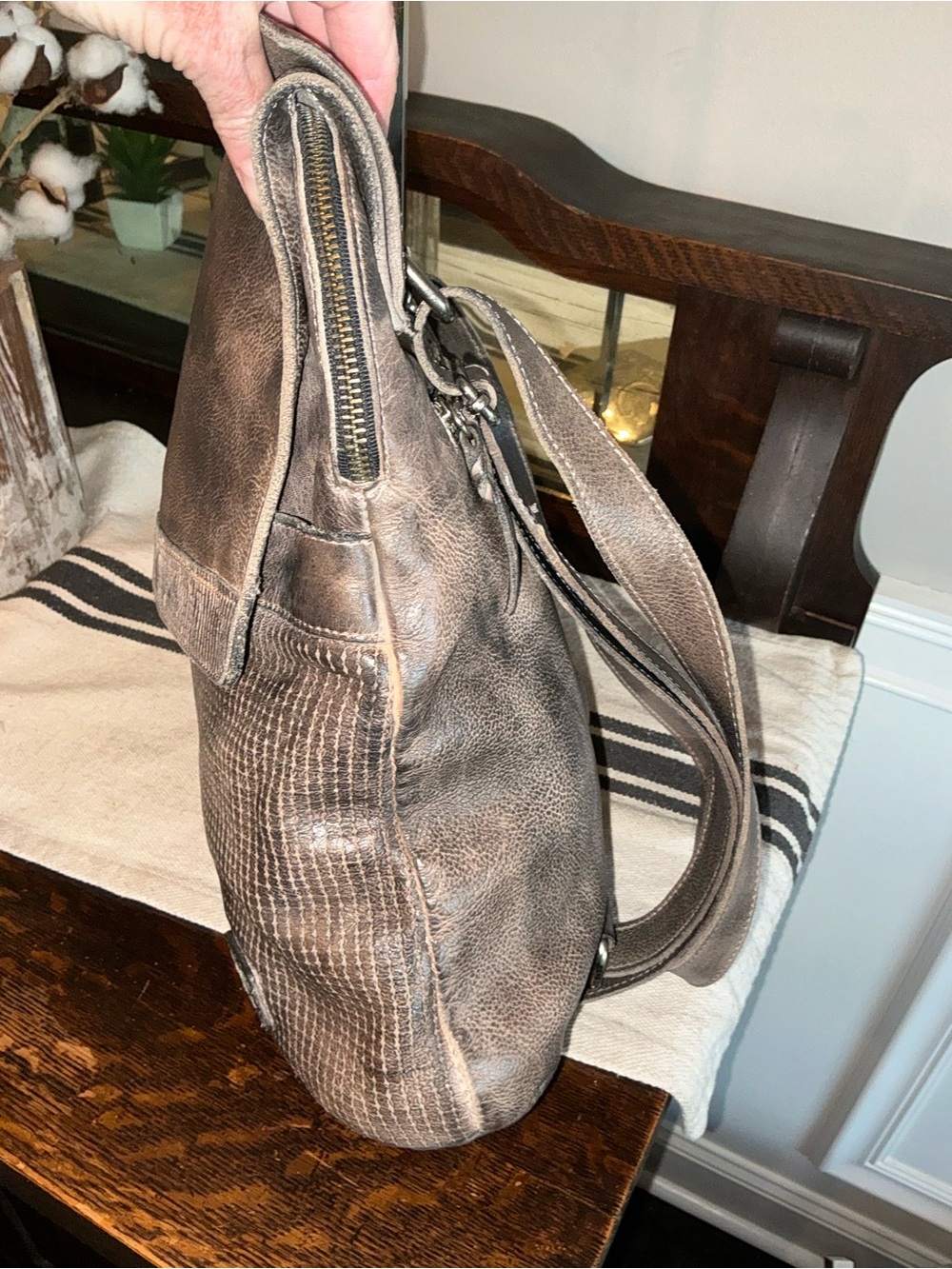 Bed Stu Patsy Convertible 4 Way Leather Backpack Bag Graphito Black MSRP $335 - Picture 7 of 14